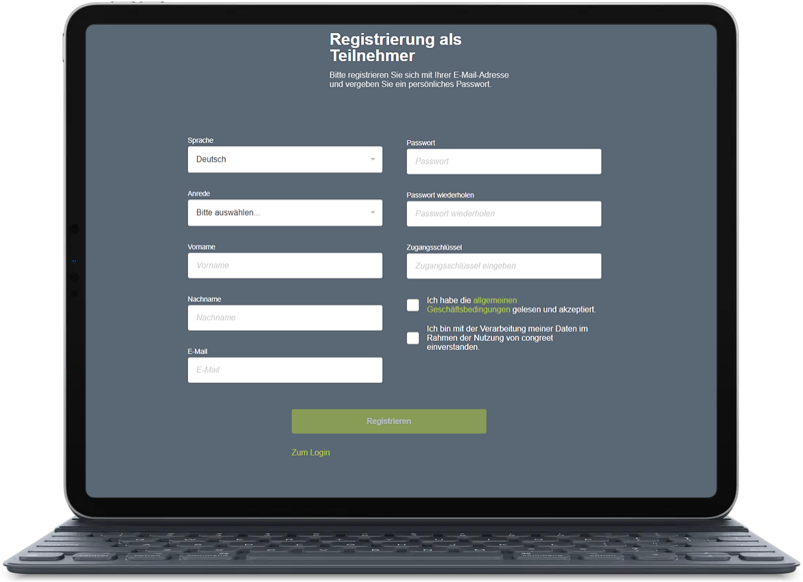Login-Screen congreet